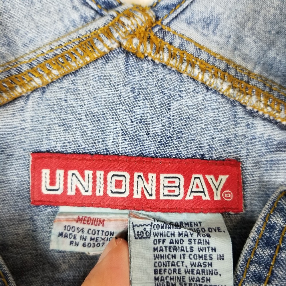 Unionbay Denim Overalls Womens Medium Blue Vintage Carpenter Utility Relaxed Fit - Picture 6 of 10